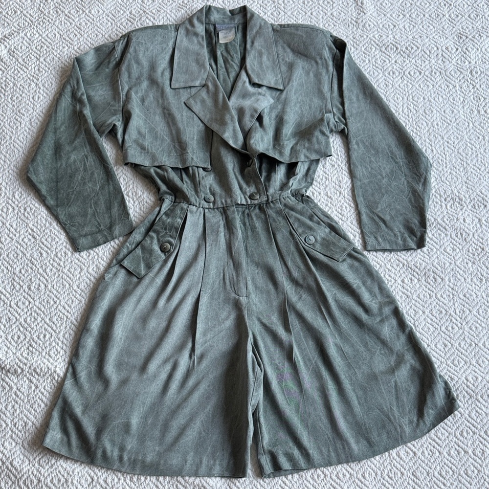 Vintage Rabbit Rabbit Rabbit Aqua Green Romper Size 6 - 100% Rayon - Picture 1 of 7